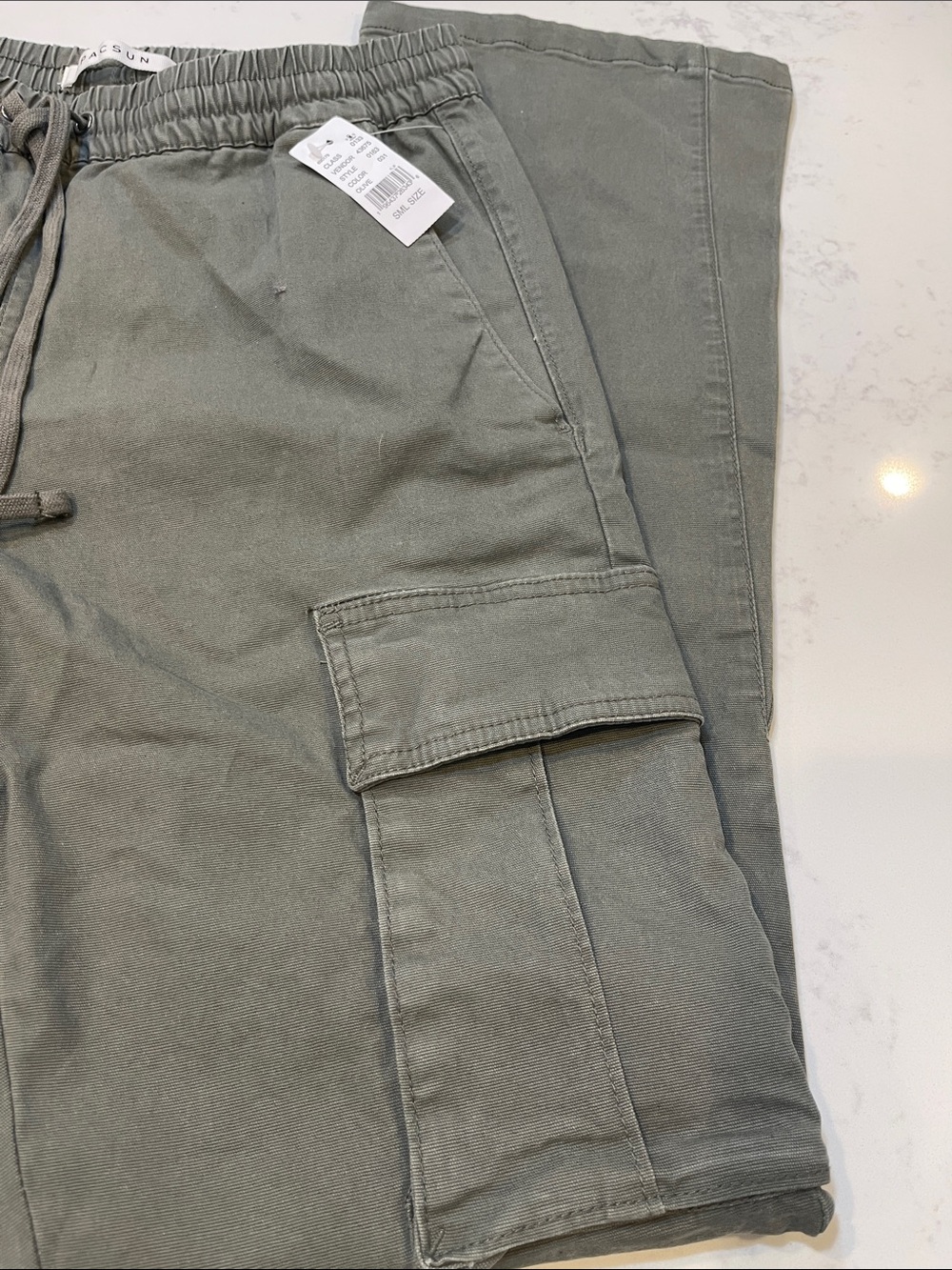 NWT PacSun Olive Green Cargo Slim Boot with Drawstring Size Small - Picture 3 of 8